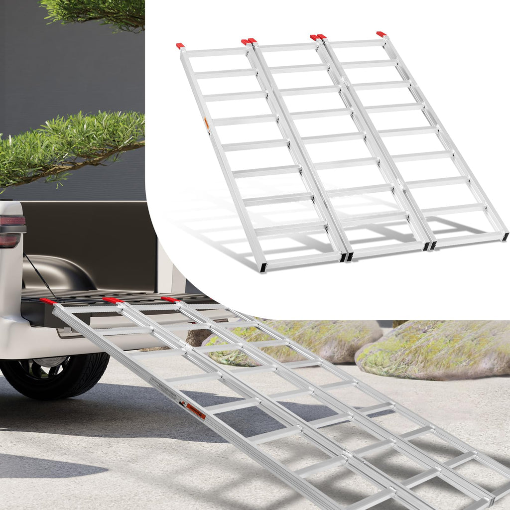 69" L x 50" W Tri-Fold Aluminum ATV Loading Ramp 1500lb Capacity Z54878