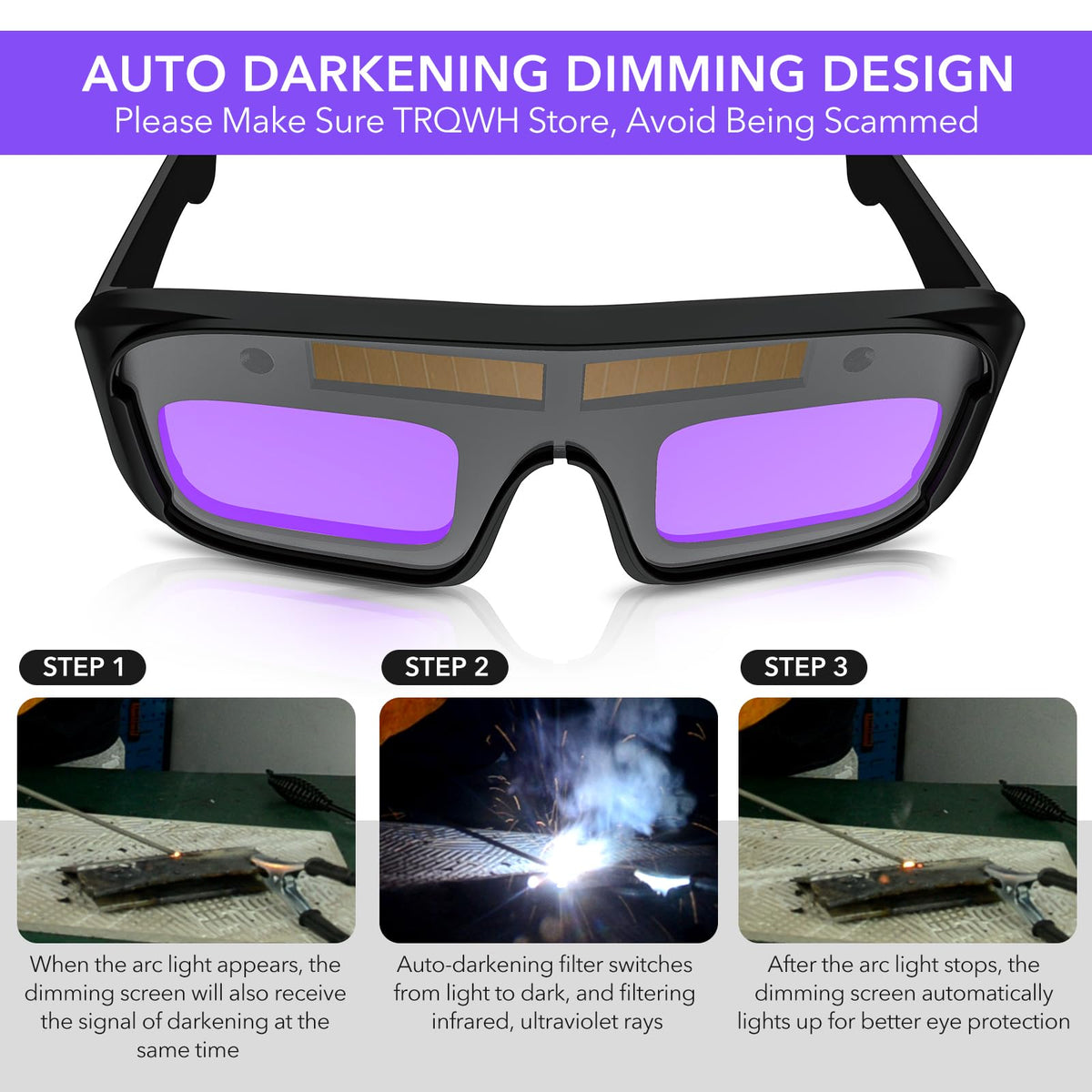 Auto Darkening Welding Glasses E2125