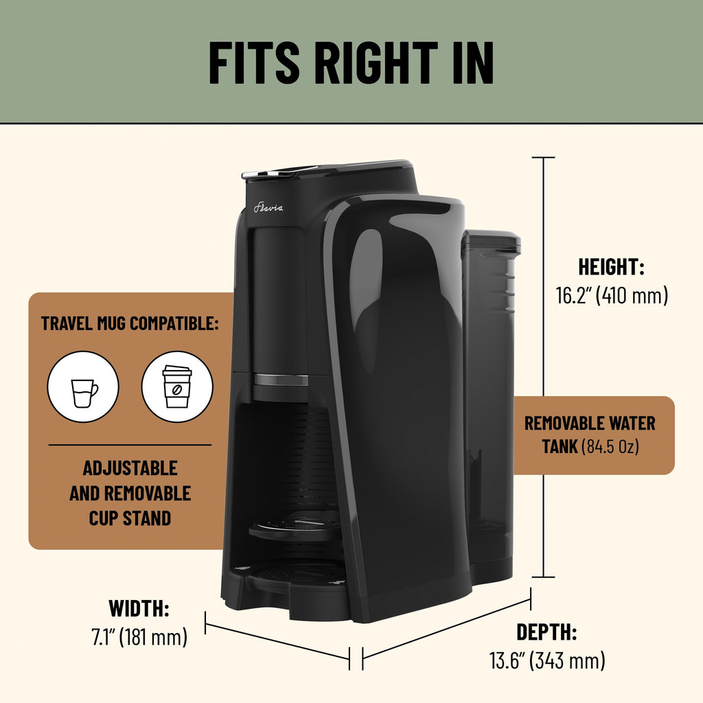 Coffee Machine with Single-Serve Freshpacks, Multiple Brew Sizes, Black J204921