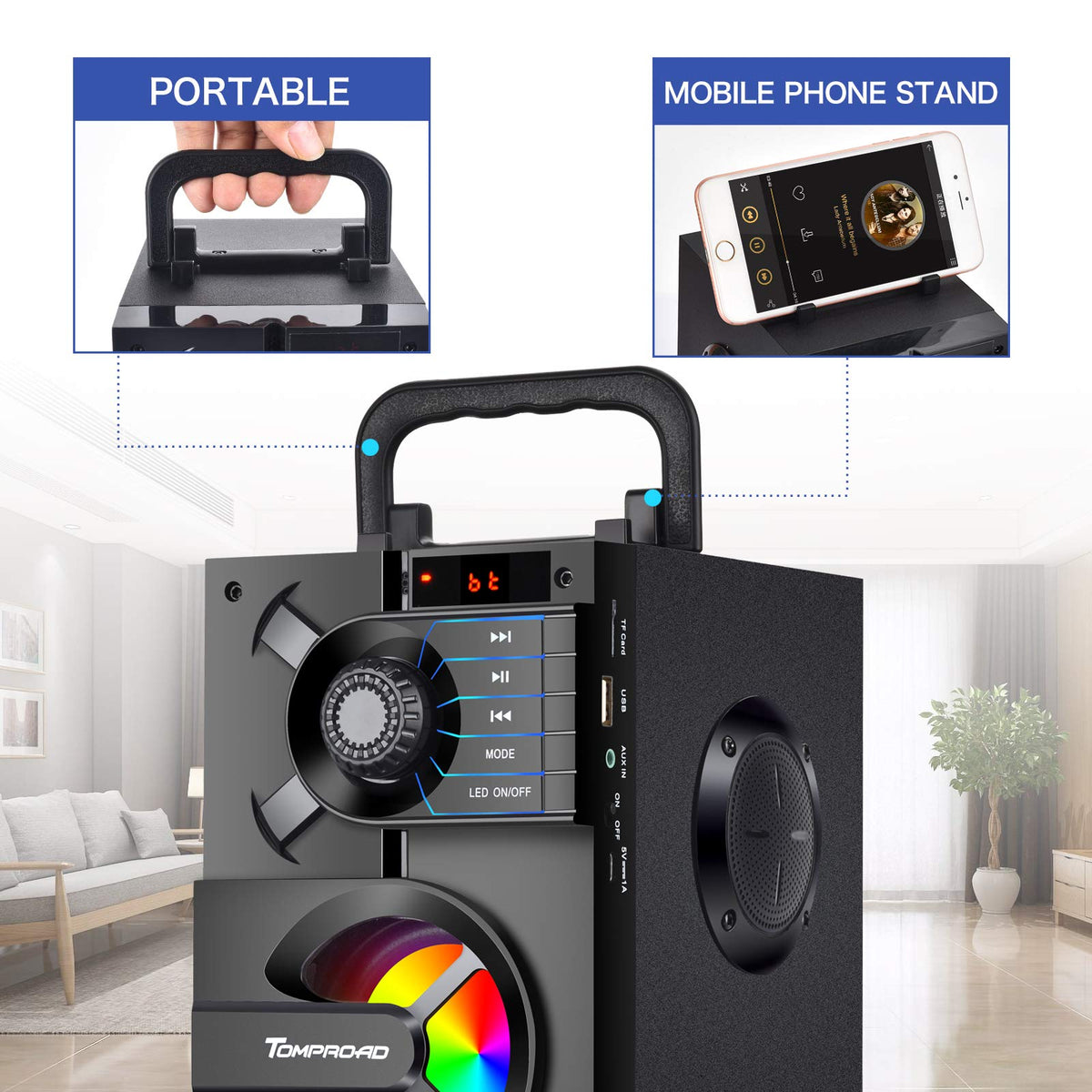 Portable Bluetooth Speaker with Subwoofer O8916