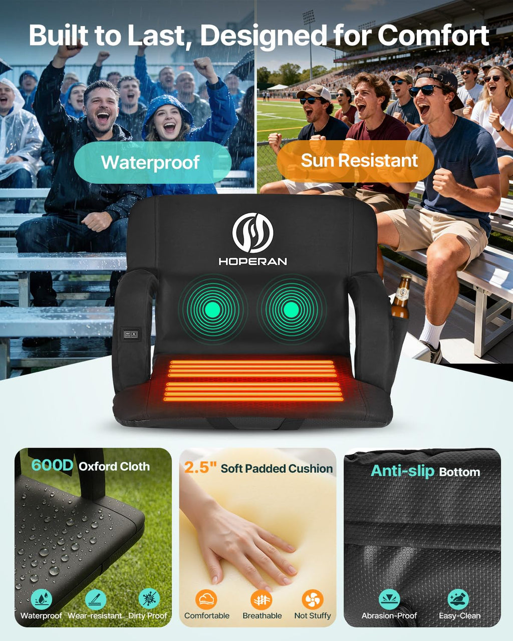 Massage Heated Stadium Seats for Bleachers E2973