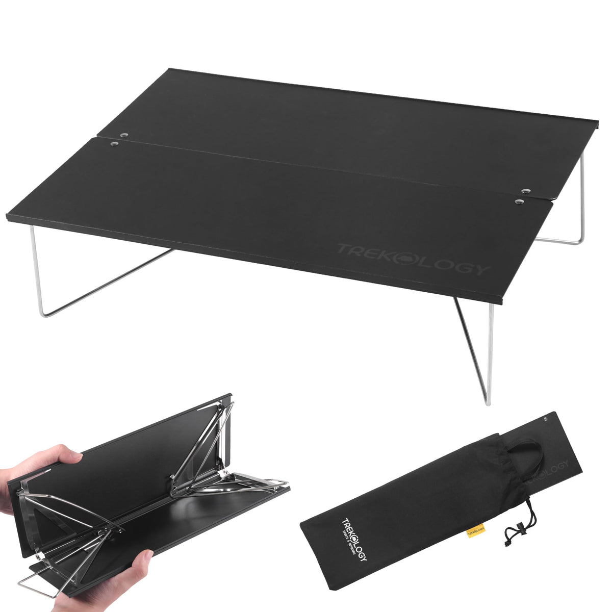 Compact Mini Camping Table Folding Black M431685