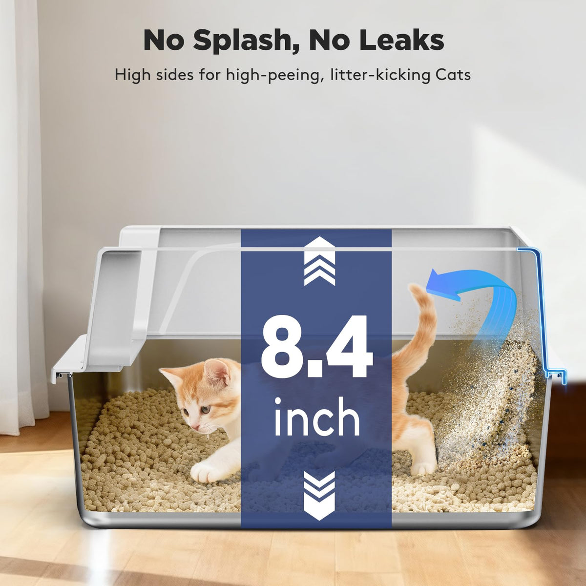 2 Pack Stainless Steel Cat Litter Box with Lid W744