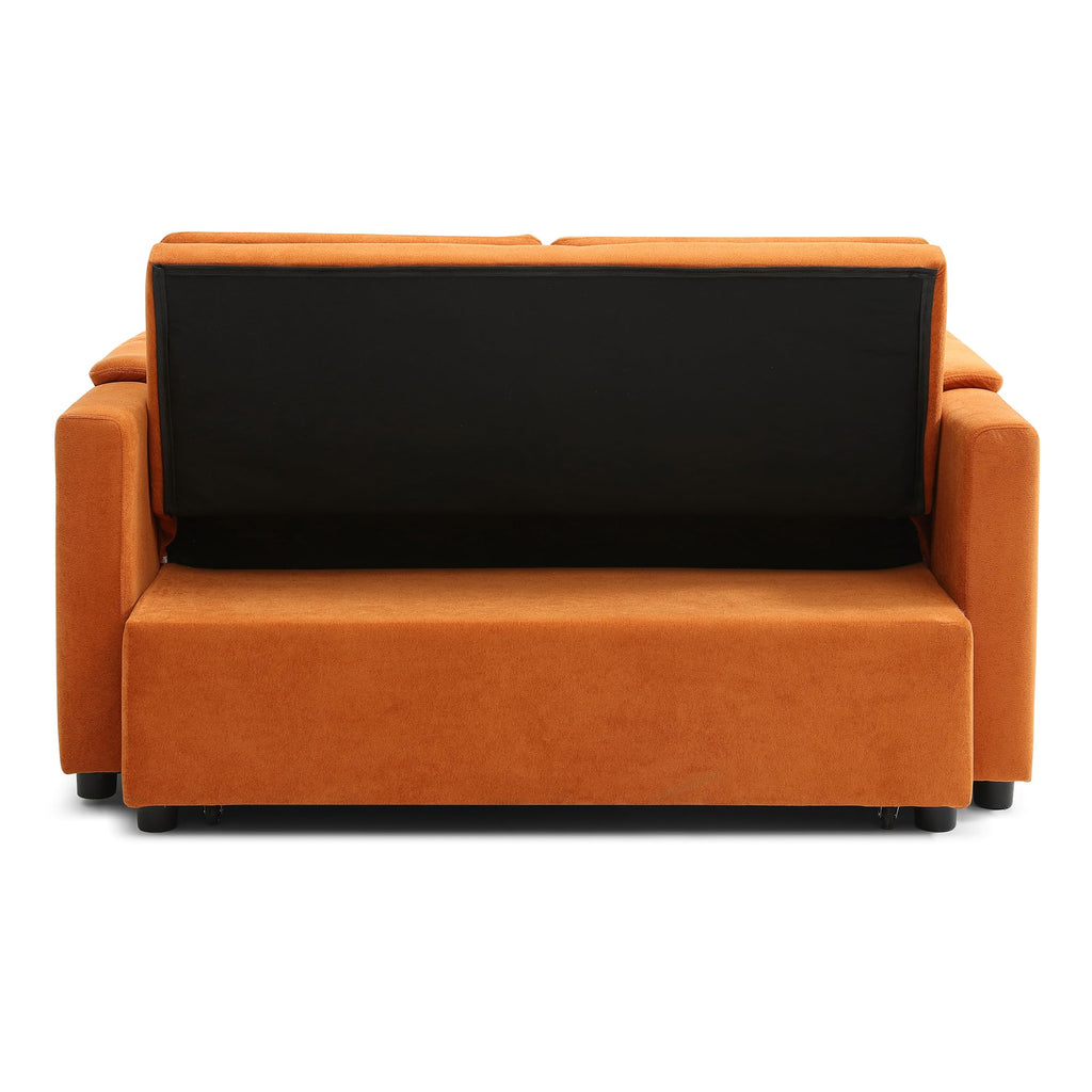 Orange Velvet Sleeper Sofa X2099