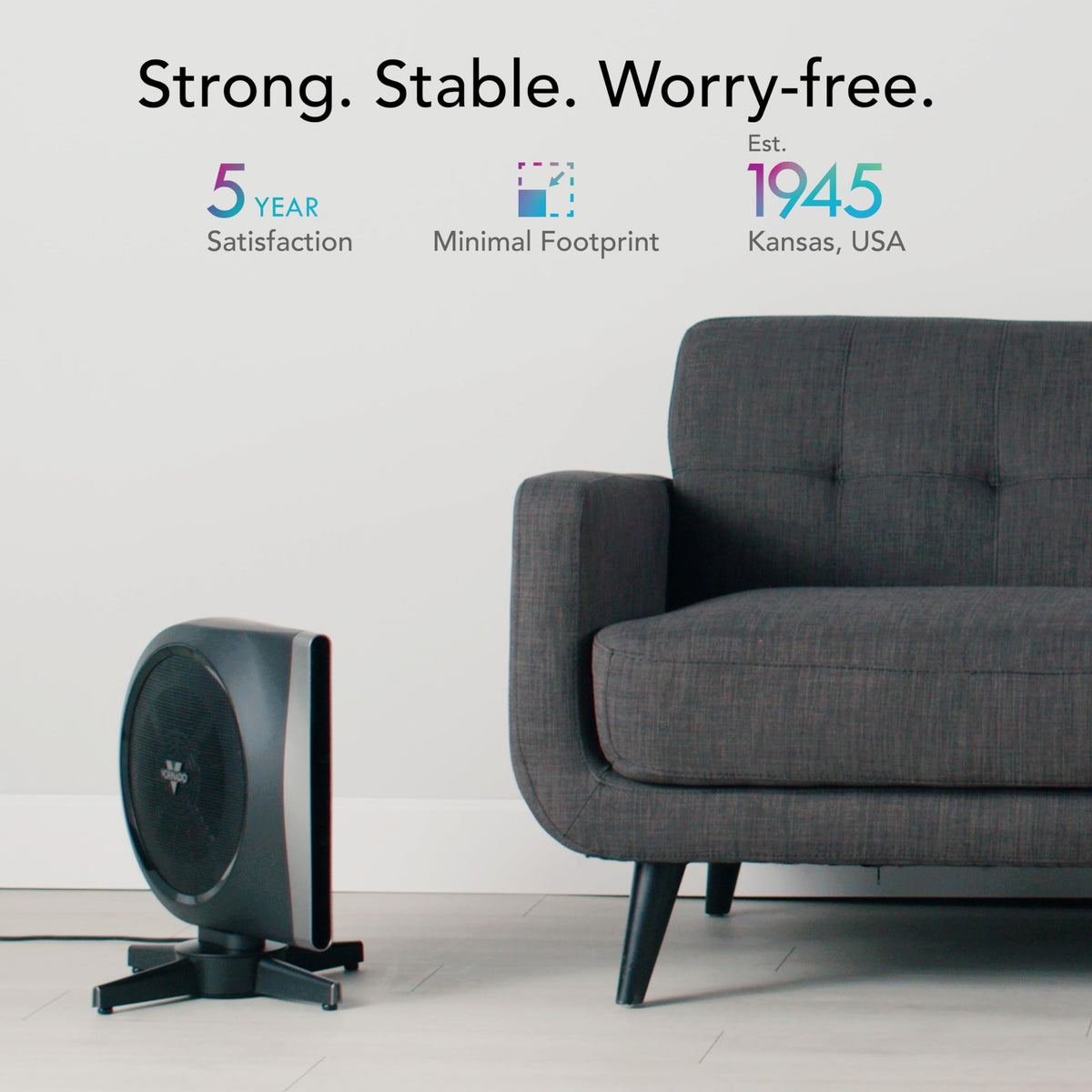 Compact Oscillating High Velocity Floor Fan with Remote Control, 5 Speeds, Black L11621