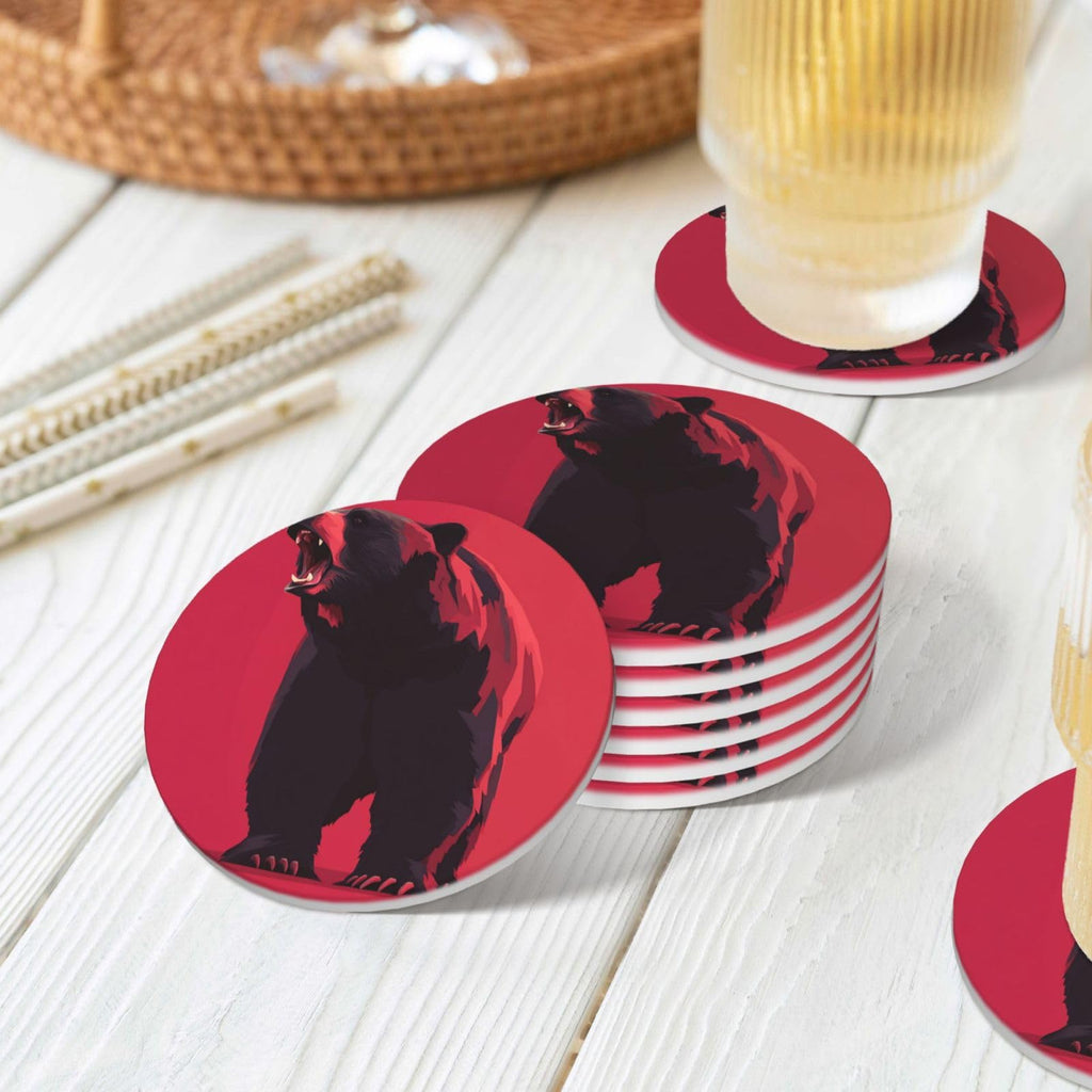 Ceramic Coasters with Holder Set of 6 I219052