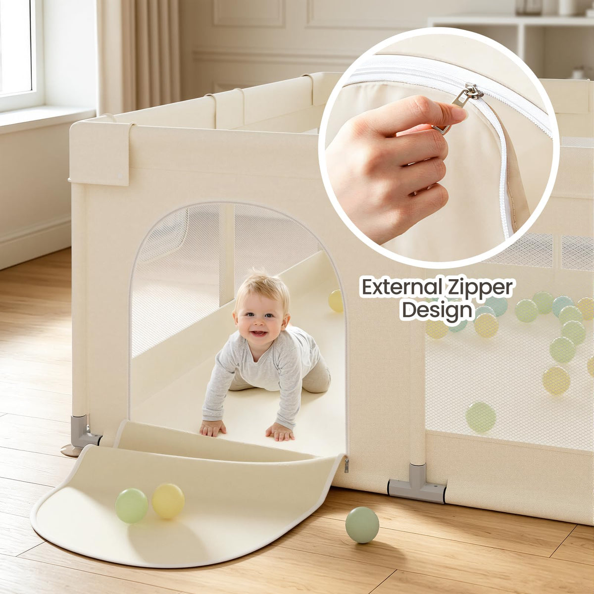 Beige Small Baby Playpen X2395