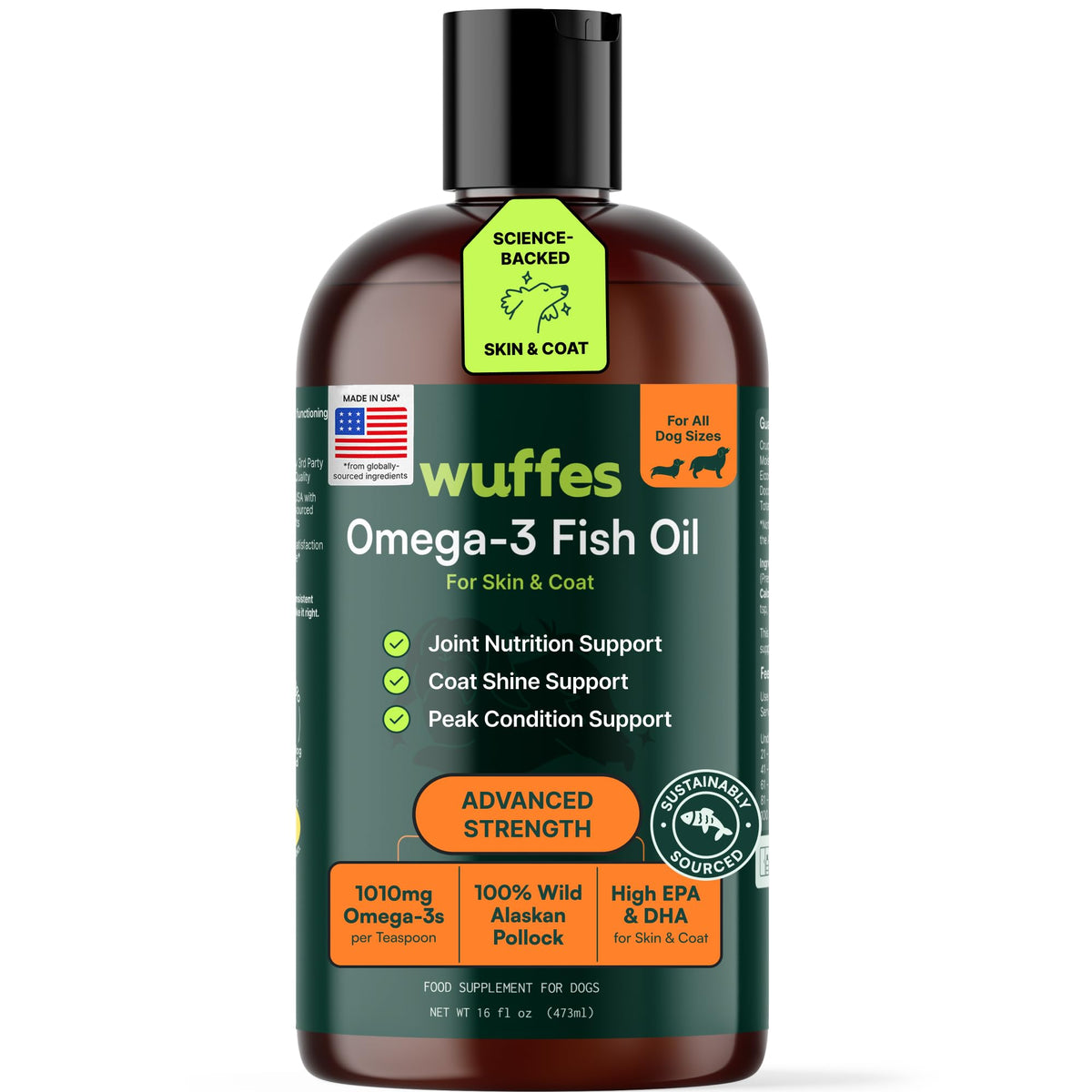 Omega-3 Fish Oil for Dogs, 16 oz Wild Alaskan Pollock Oil Z81753