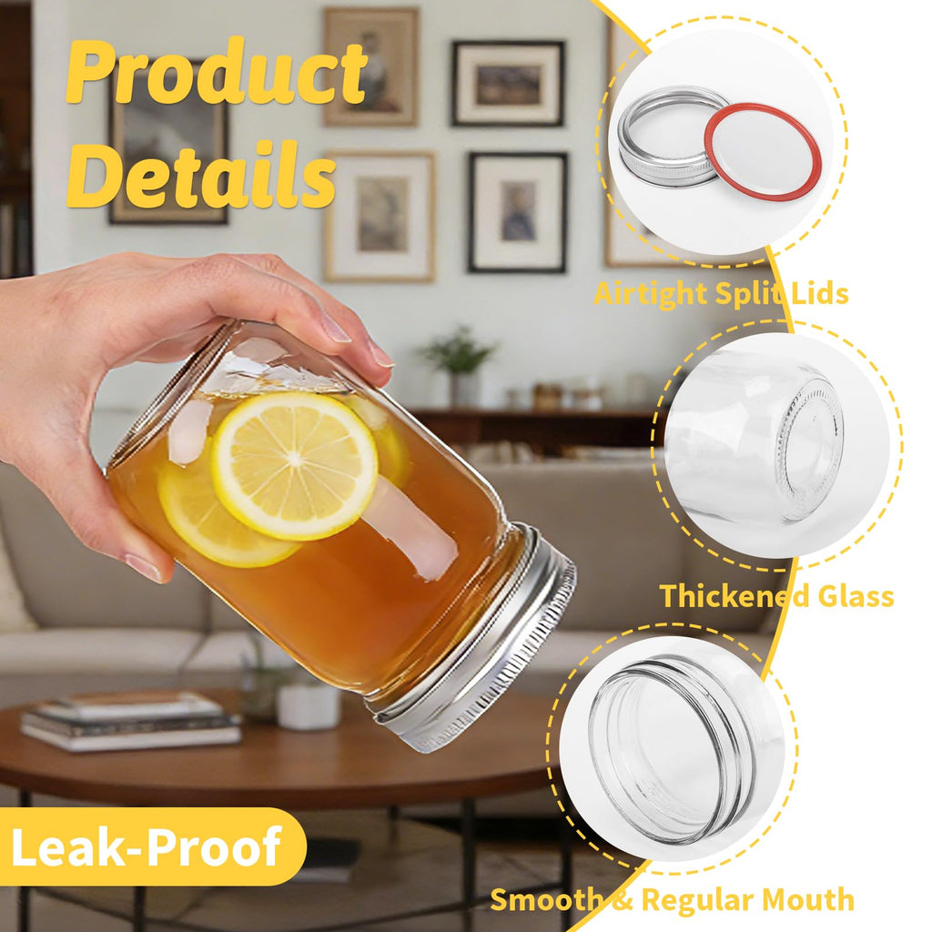 12 oz Regular Mouth Mason Jars 20 Pack T710590