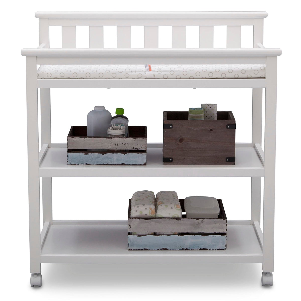 Flat Top Changing Table with Wheels and Changing Pad K610485