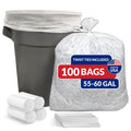 55 Gallon Heavy Duty Clear Trash Bags 100 Count O219370
