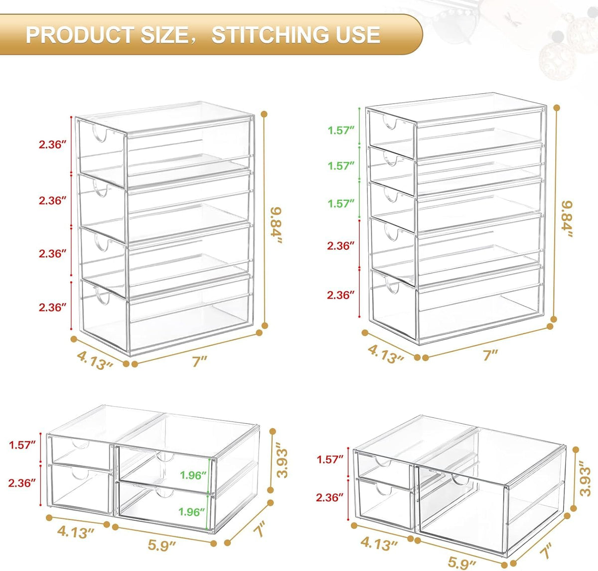 Acrylic 16-Drawer Storage & Makeup Organizer H1855