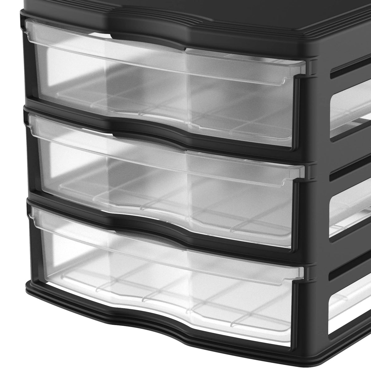 3 Pack 3 Drawer White Stackable Storage Organizer D658