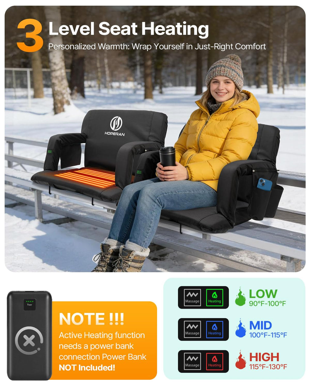 Massage Heated Stadium Seats for Bleachers E2973