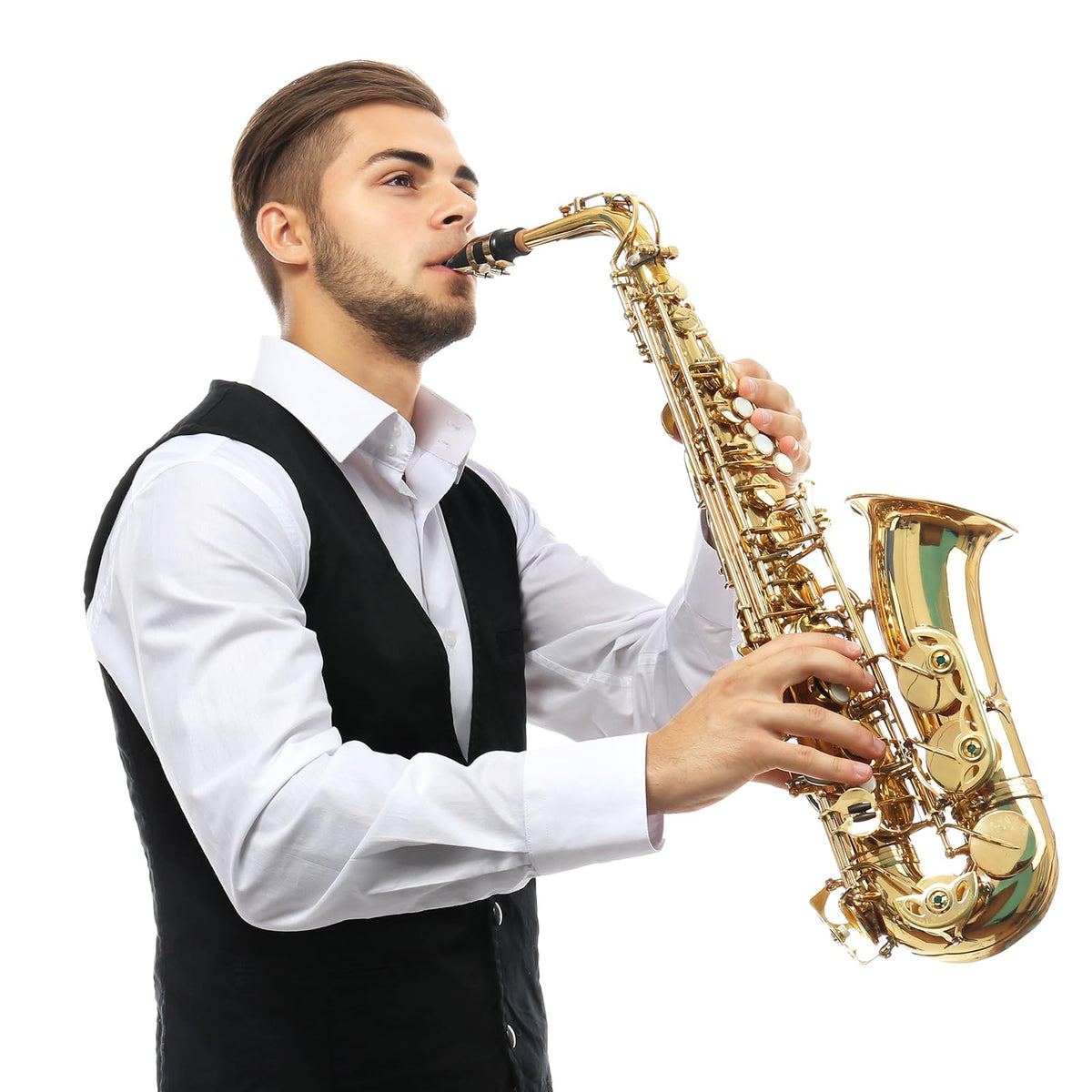Alto Saxophone Mouthpiece Kit with Ligature, Cap, 21 Reeds, Pads and Storage Case R124