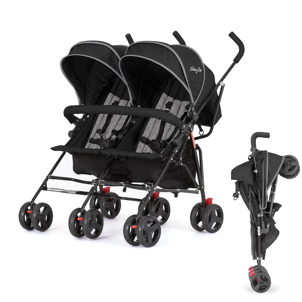 Black Twin Umbrella Toddler Stroller H19071