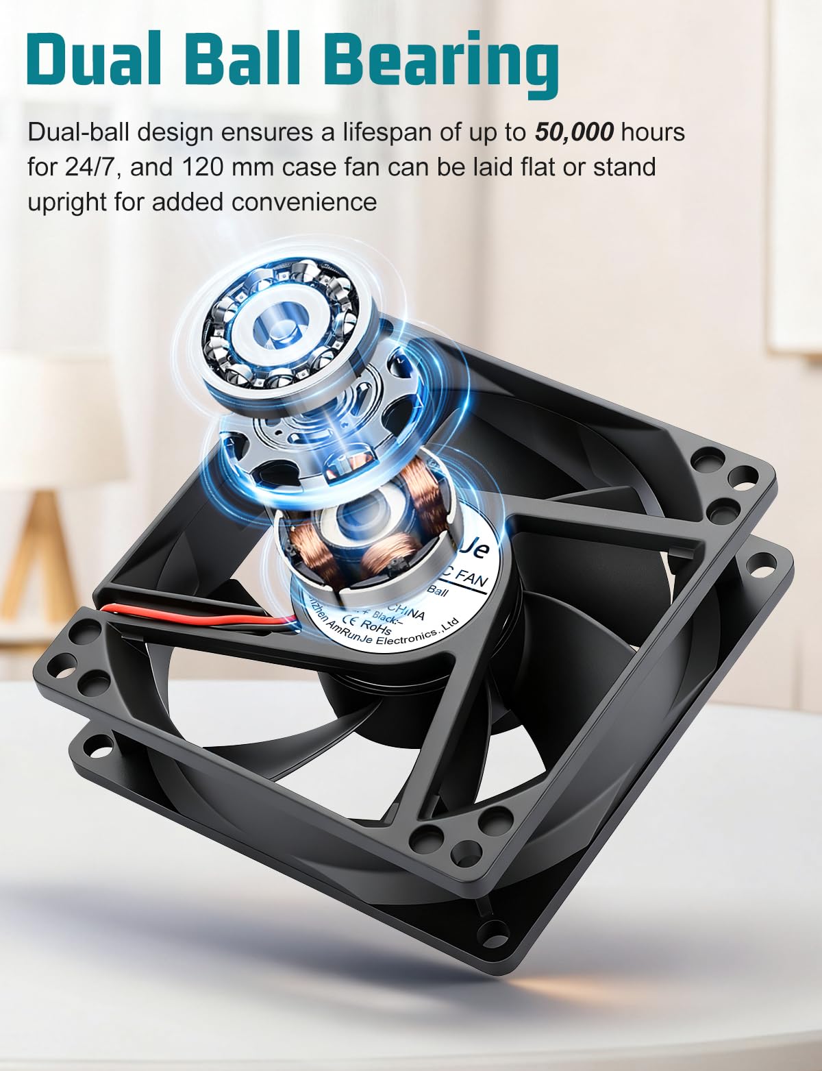 80mm 12v Small Computer Fan with AC Plug R128