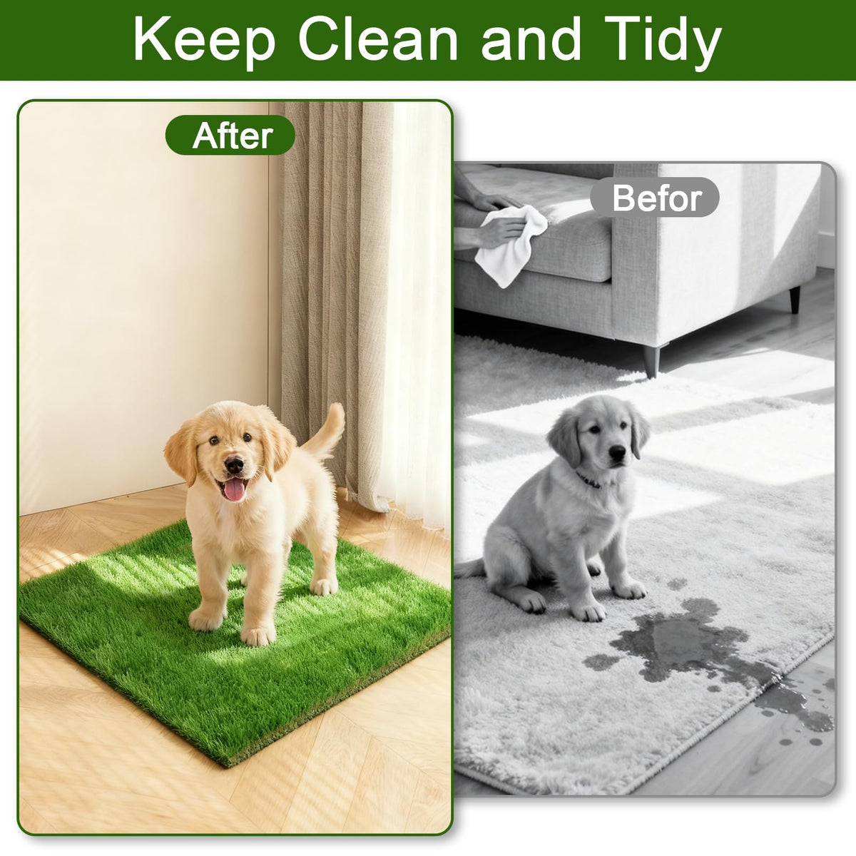 2 Pack 14 x 18 Inch Artificial Grass Dog Pee Pads K30325