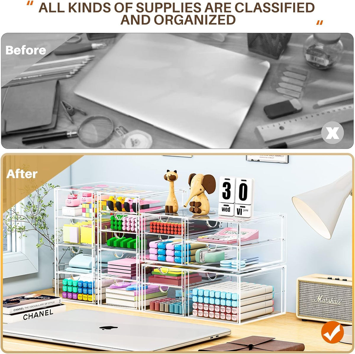 Acrylic 16-Drawer Storage & Makeup Organizer H1855