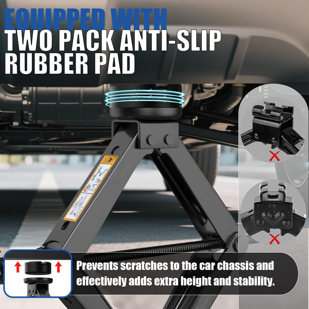 3 Ton Scissor Jack with Rubber Jack Pad Y57022