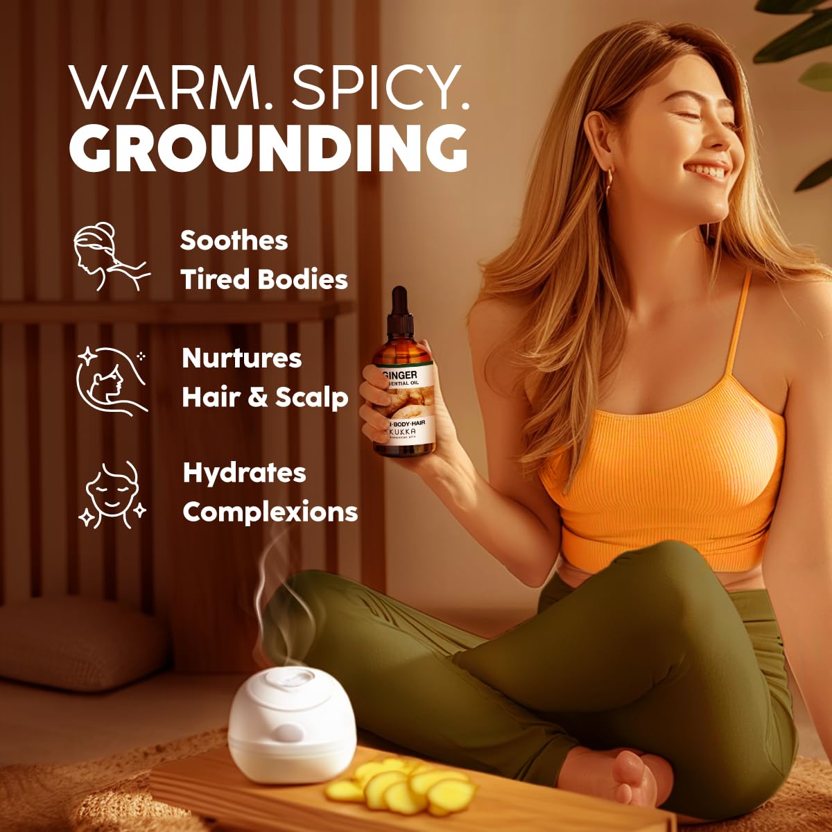 Ginger Hair Oil & Lavender Diffuser Essential Oil Set 2x4 fl oz U924388