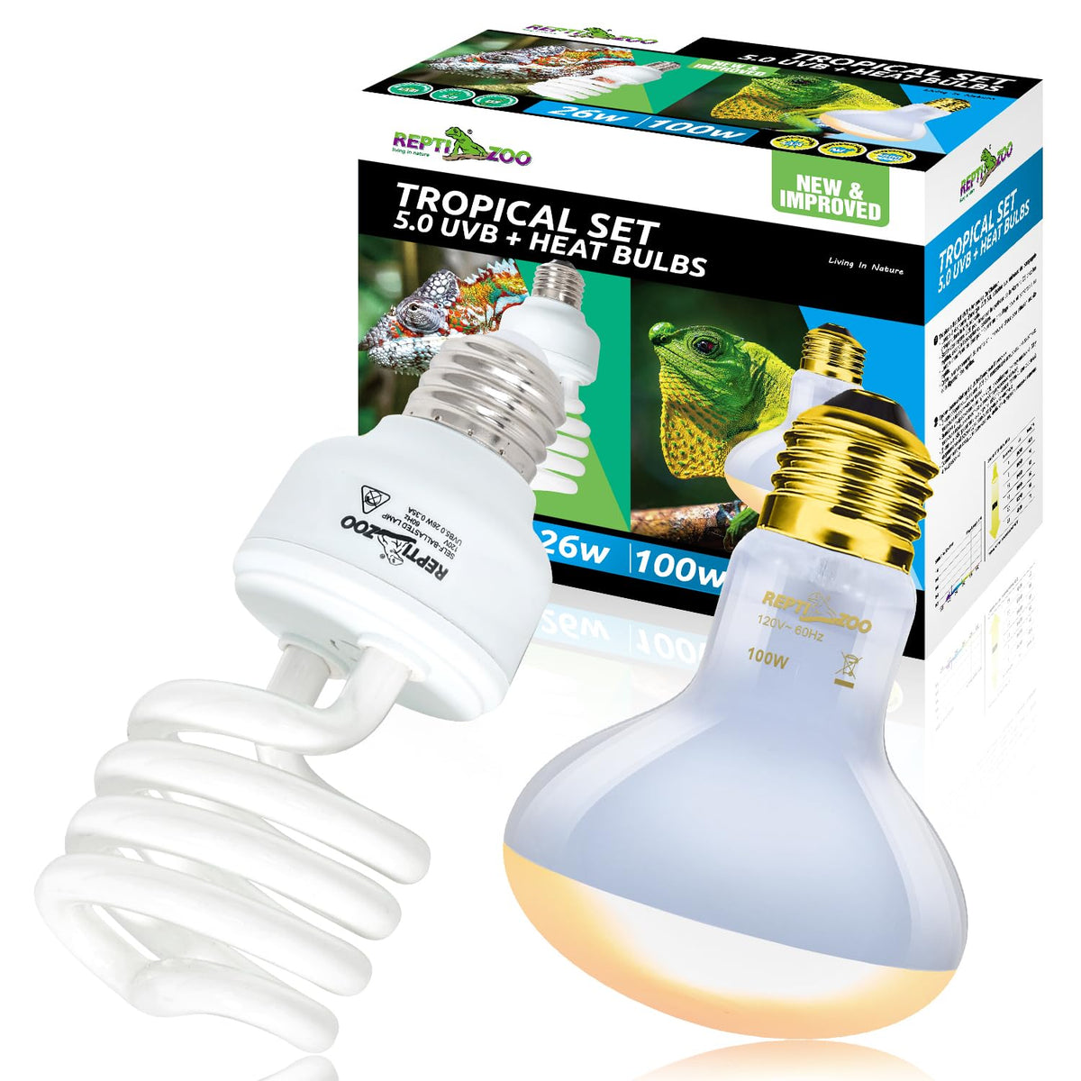Reptile Heat Lamp Combo Pack with Dual Light Fixture U872126
