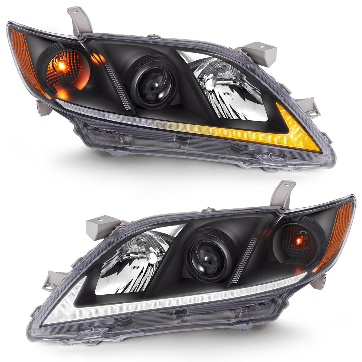 LED DRL Headlight Assembly Pair T6017