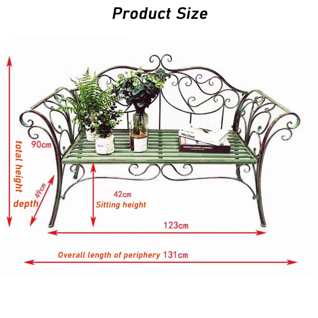 2-Seat Outdoor Metal Bench E48834
