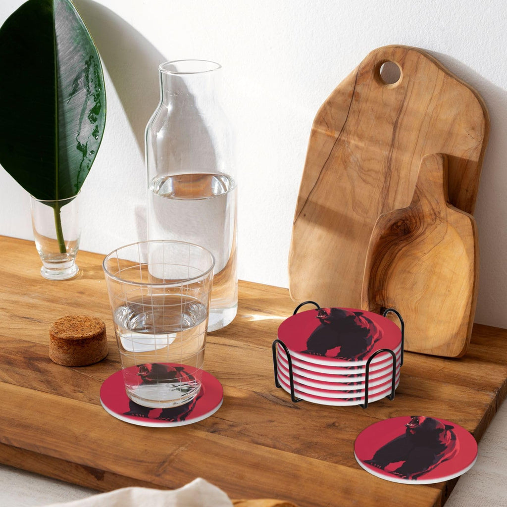 Ceramic Coasters with Holder Set of 6 I219052
