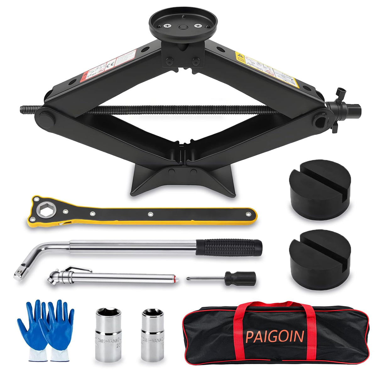 3 Ton Scissor Jack with Rubber Jack Pad Y57022