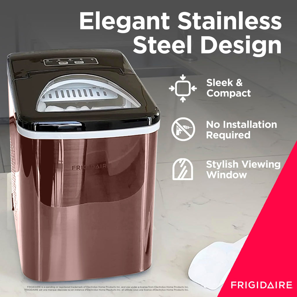Stainless Steel Countertop Ice Maker Machine with 26 lb Capacity Q316850
