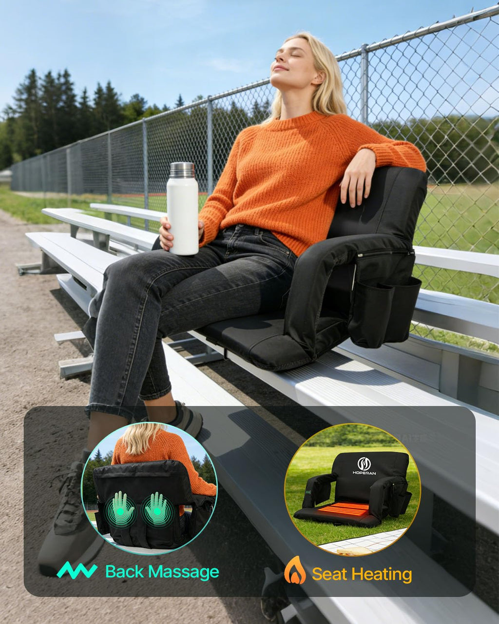Massage Heated Stadium Seats for Bleachers E2973