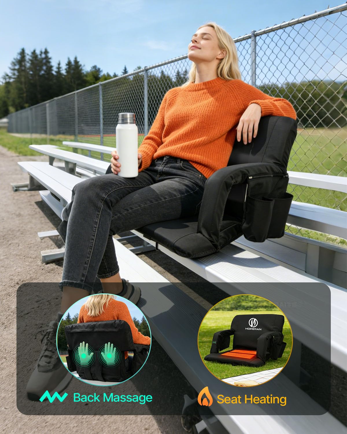 Massage Heated Stadium Seats for Bleachers E2973