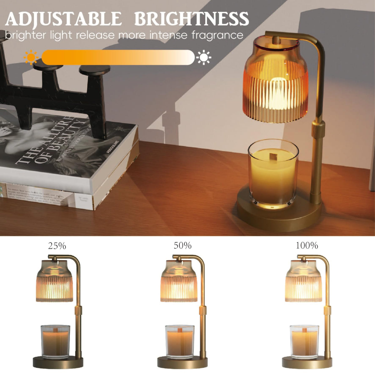 Candle Warmer Lamp with Timer Dimmer Adjustable Height C39972