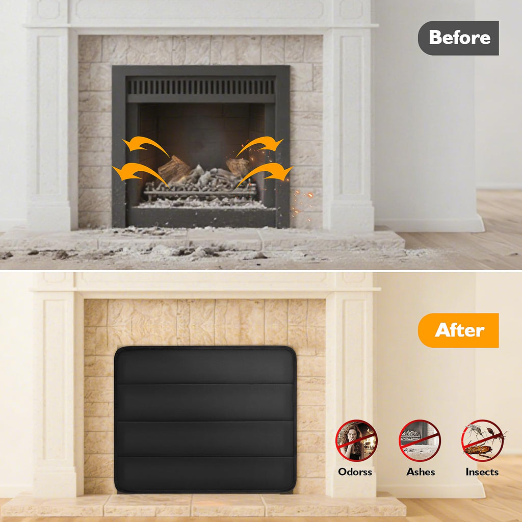 Black Magnetic Fireplace Cover H401641