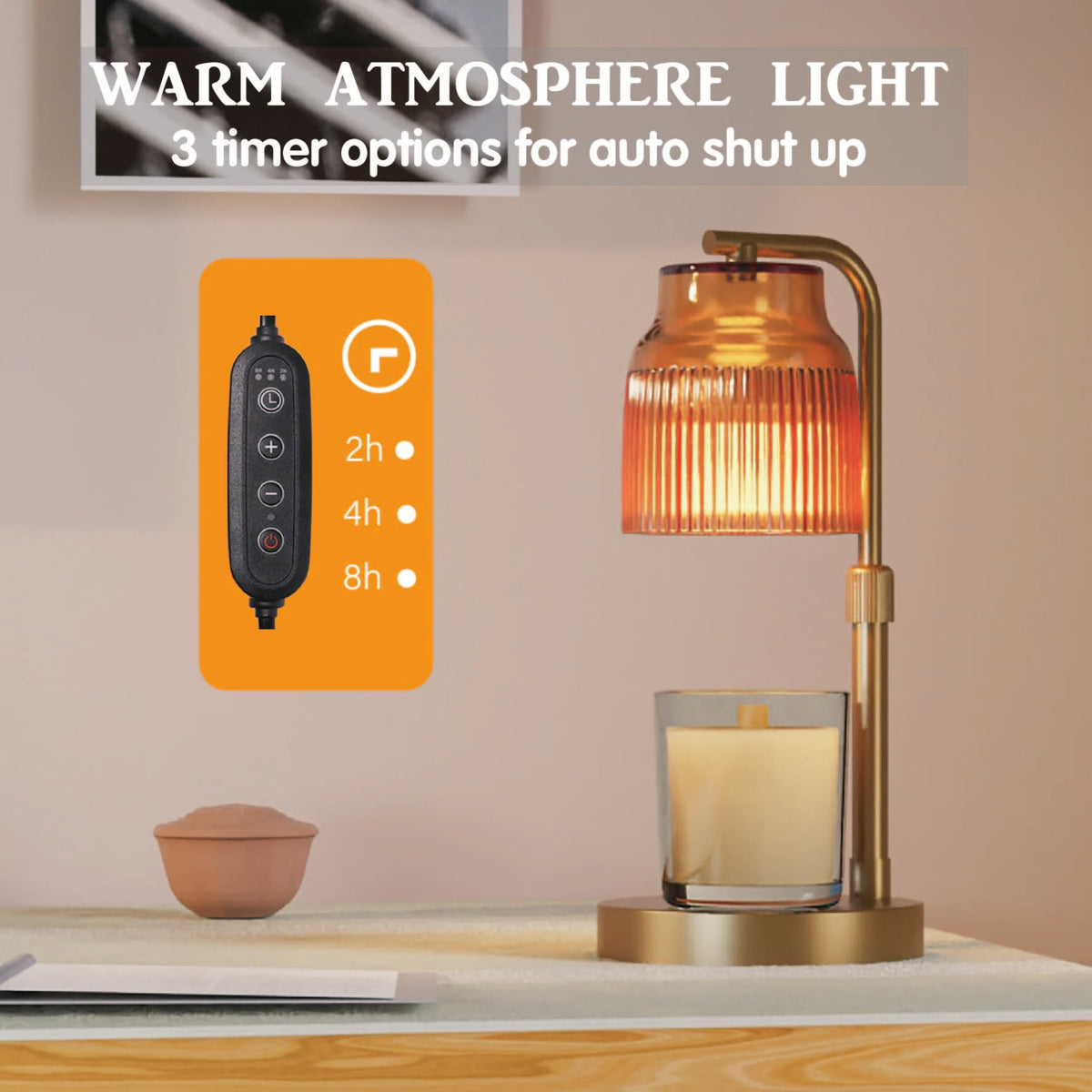 Candle Warmer Lamp with Timer Dimmer Adjustable Height C39972