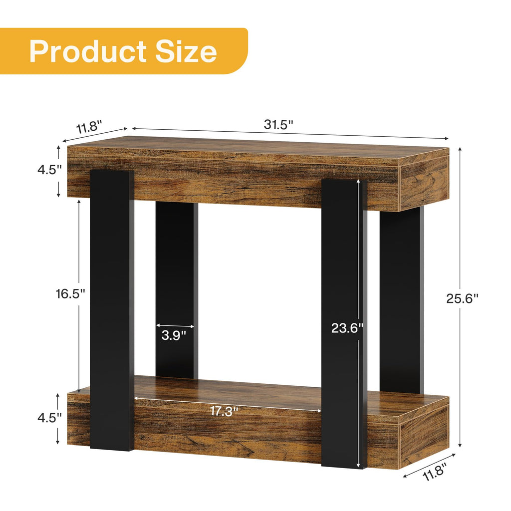 2-Tier Narrow End Table with Storage Shelf T760190