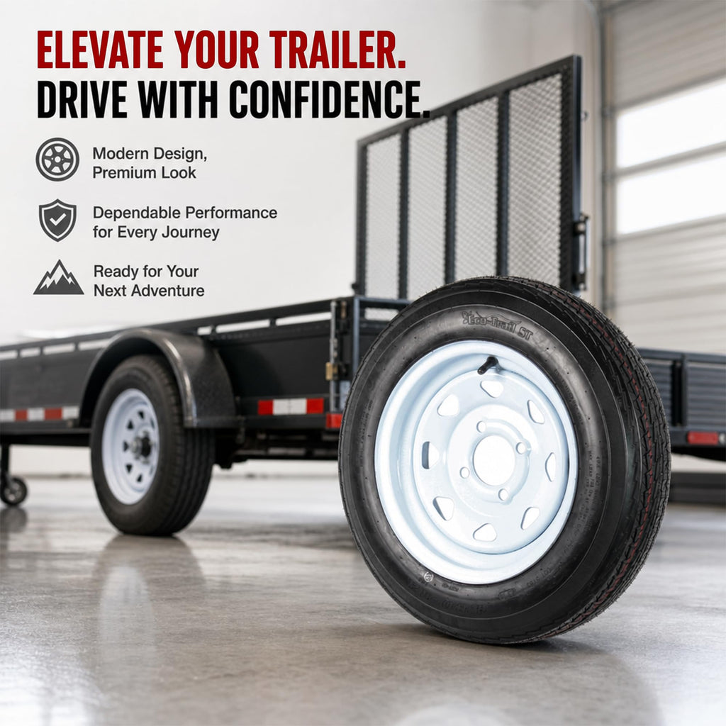 2-Pack Trailer Tire Rim Assembly 4.80-12 White 4 Lug Q7062