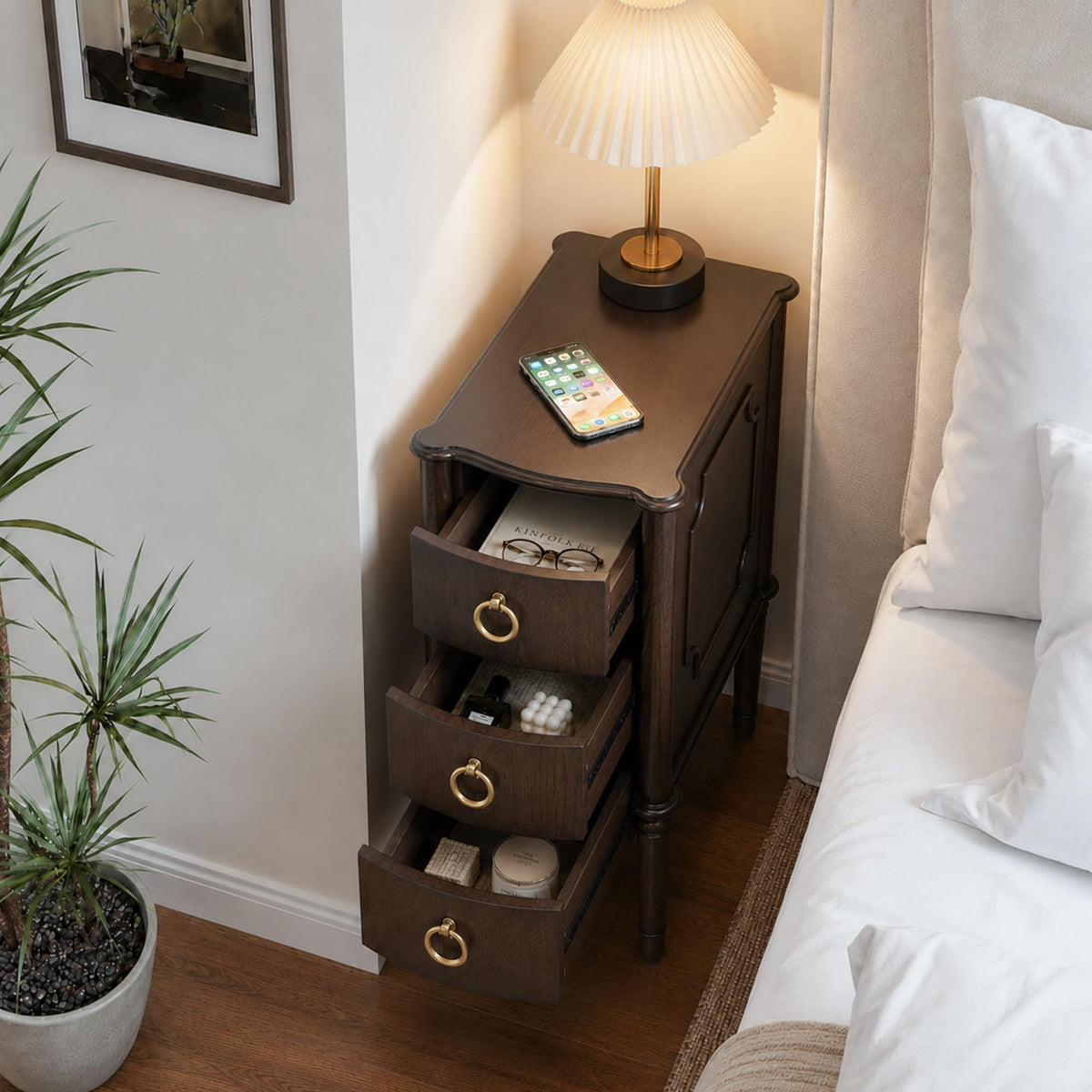 Narrow Wood Nightstands Set of 2 L862209