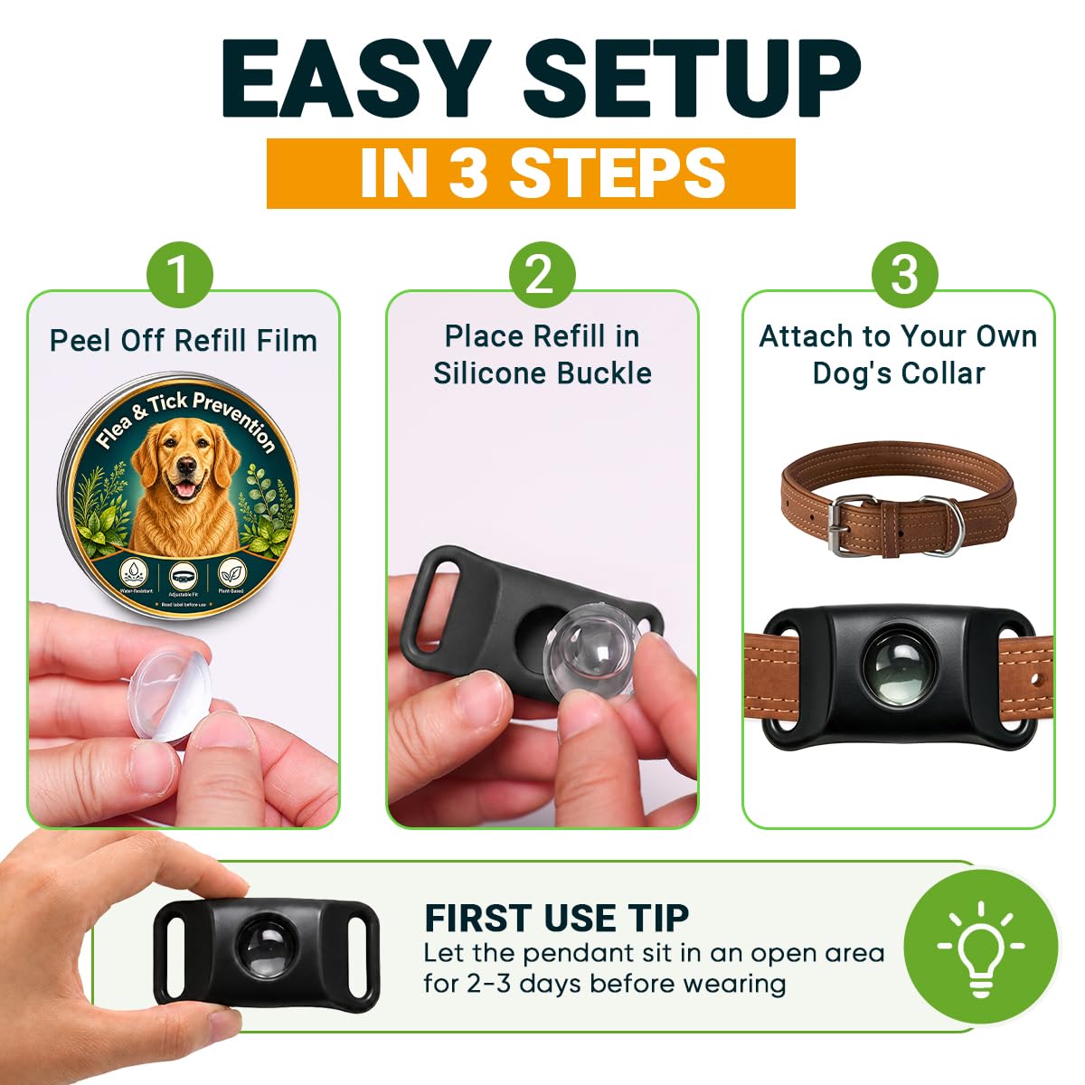 Flea and Tick Prevention Pendant for Dogs S37699