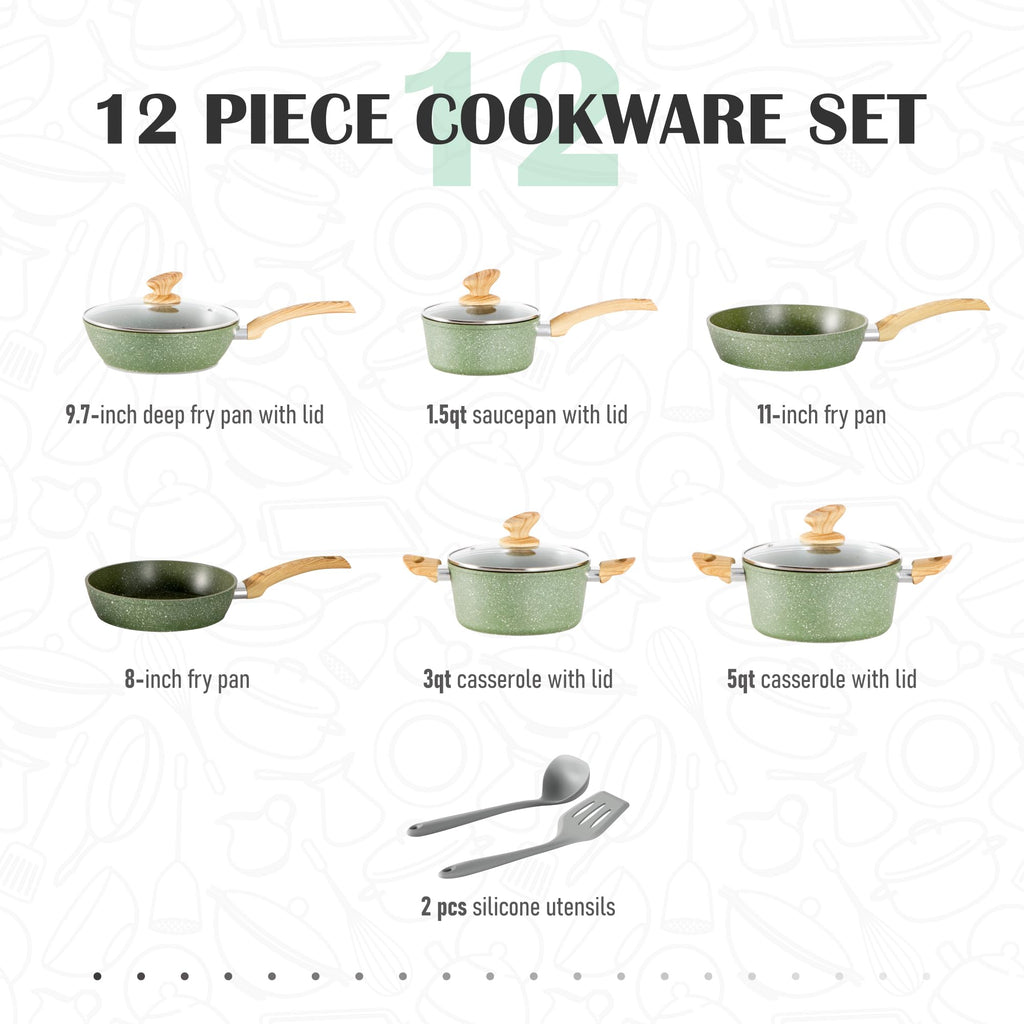 12 Pcs Non Stick Cookware Set B5925
