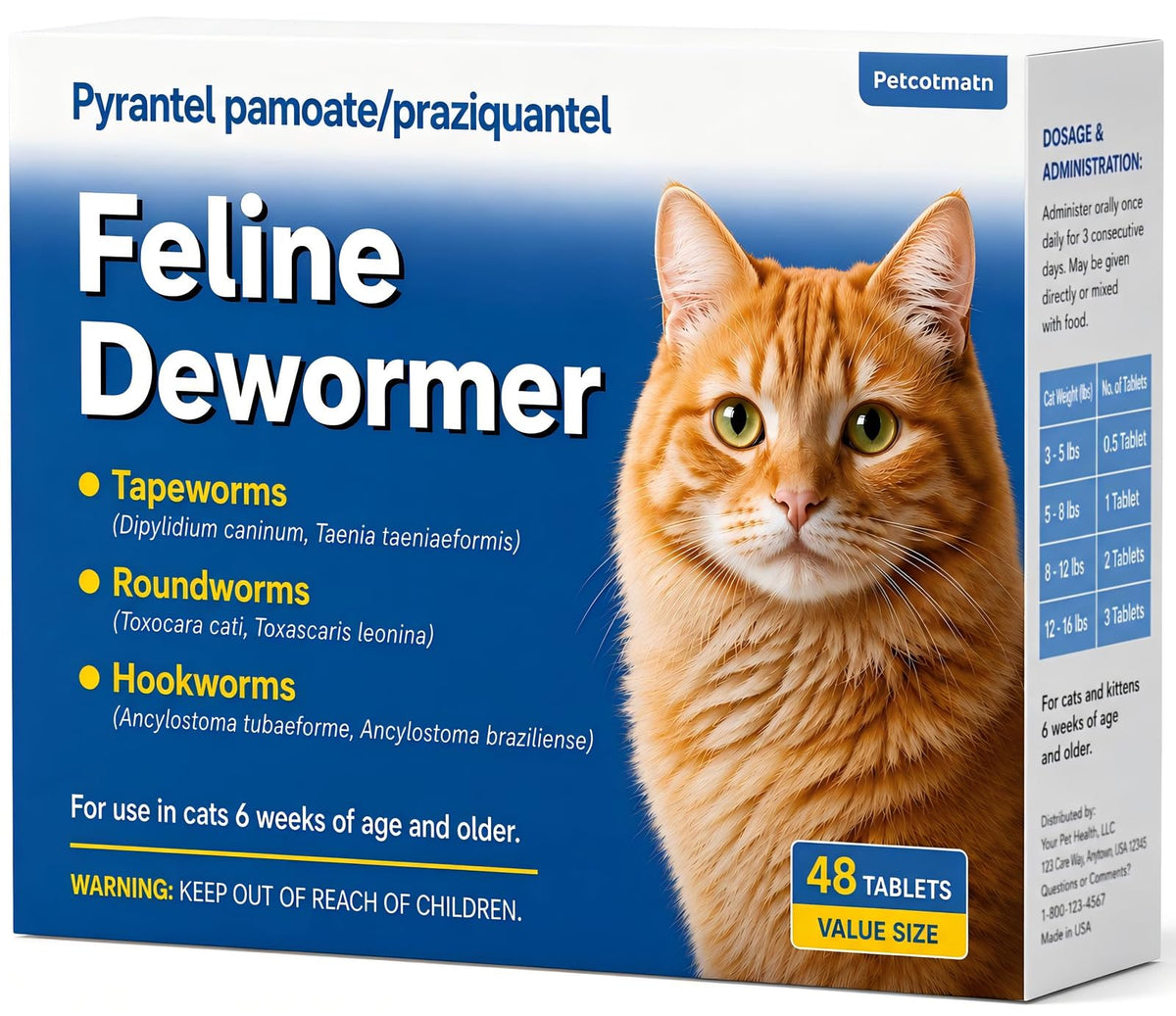 Cat Dewormer 48 Tablets E8872