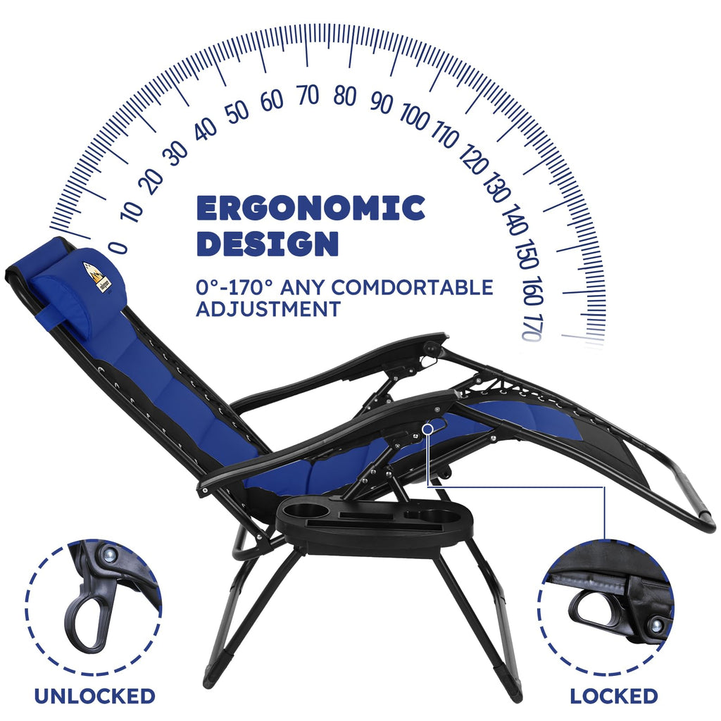 Oversized Zero Gravity Chairs Set of 2 E572