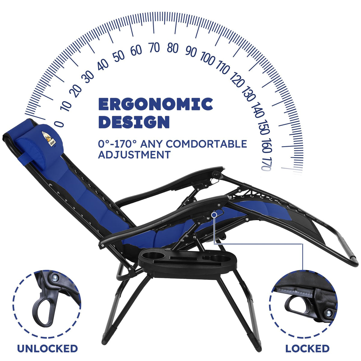 Oversized Zero Gravity Chairs Set of 2 E572