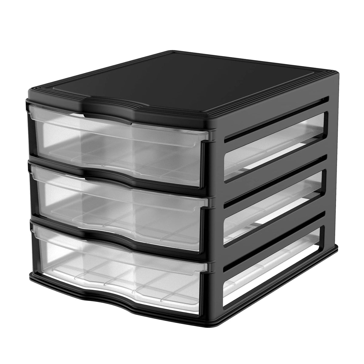 3 Pack 3 Drawer White Stackable Storage Organizer D658