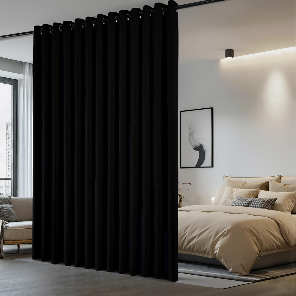 Black Room Divider Curtain 7' x 8.3' 1 Panel J6934