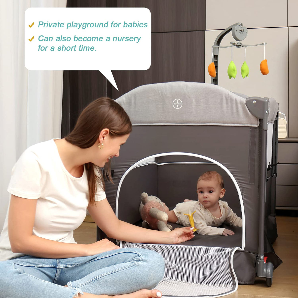 4-in-1 Pack and Play with Bassinet and Changing Table X818