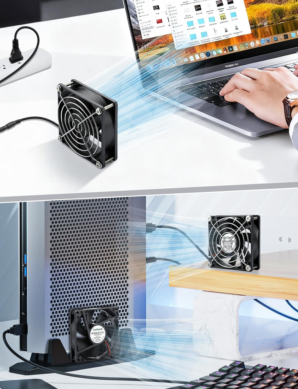 80mm 12v Small Computer Fan with AC Plug R128