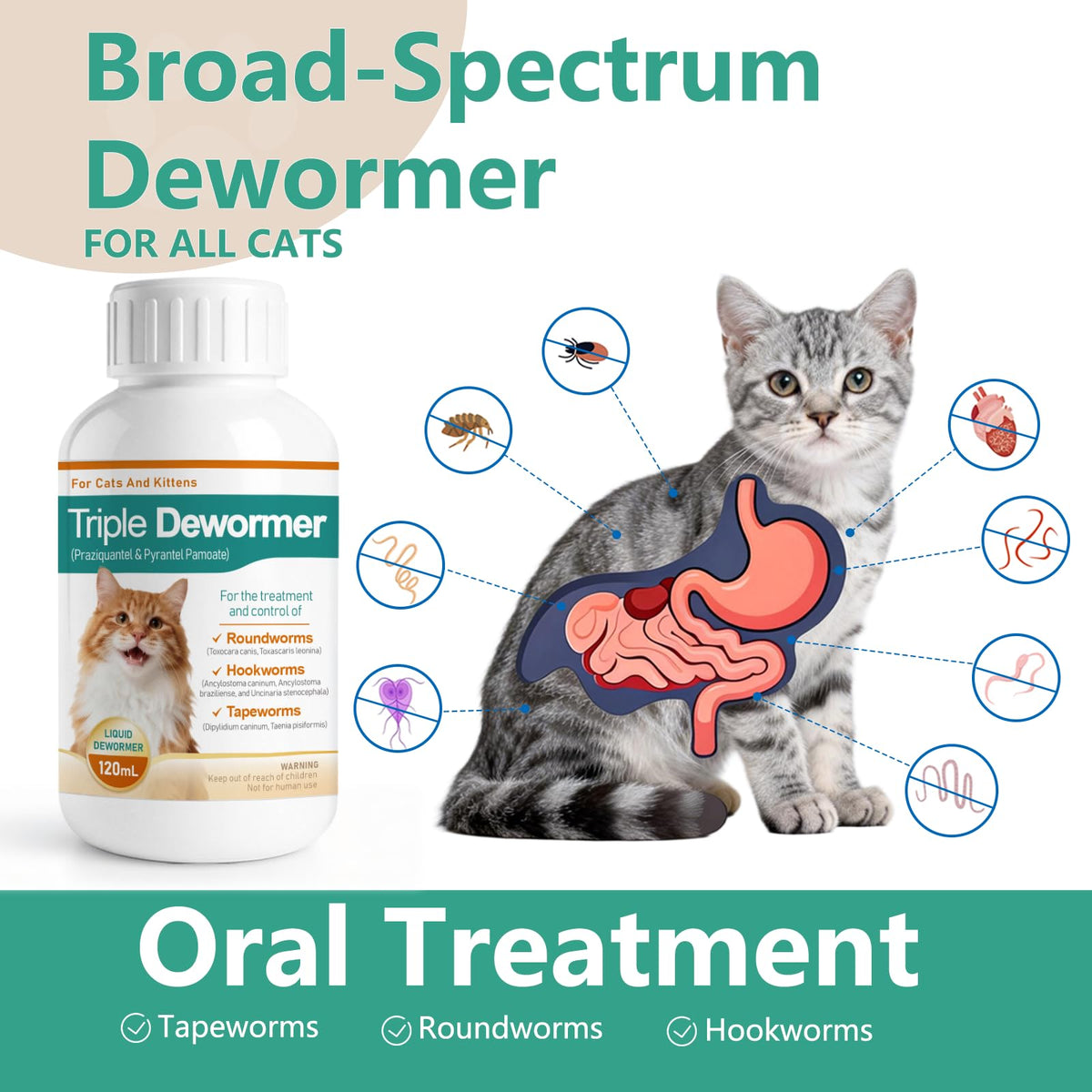 Liquid Cat Dewormer 120 mL T418049