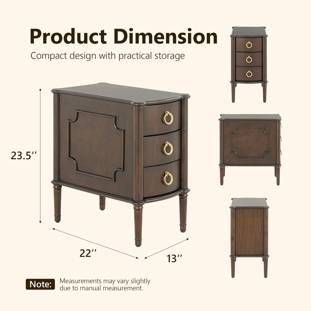 Narrow Wood Nightstands Set of 2 L862209